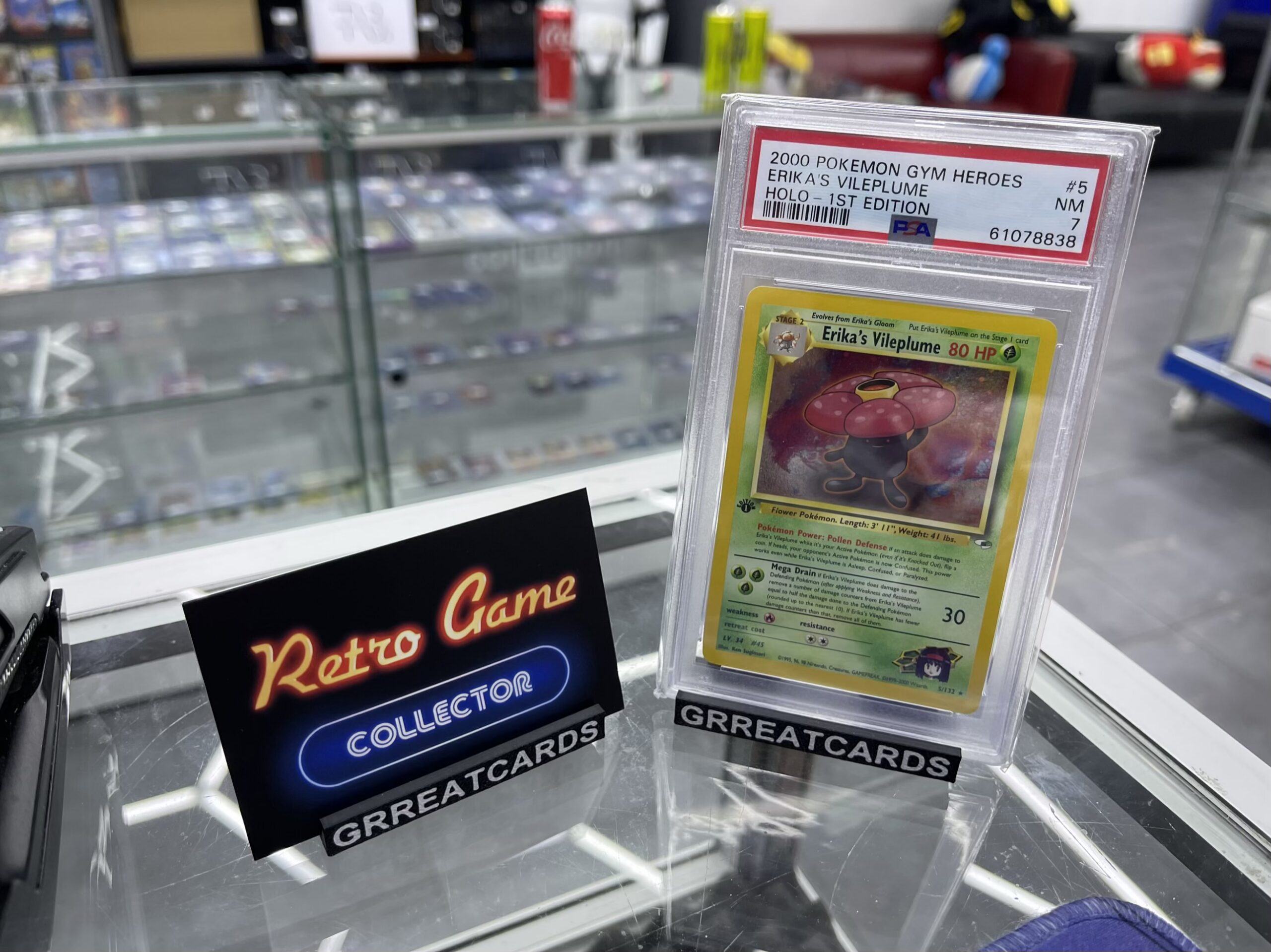 Pokemon TCG : Pokémon TCG Erika's Vileplume Gym Heroes Holo Card 5/132 1st Edition Rare PSA 7