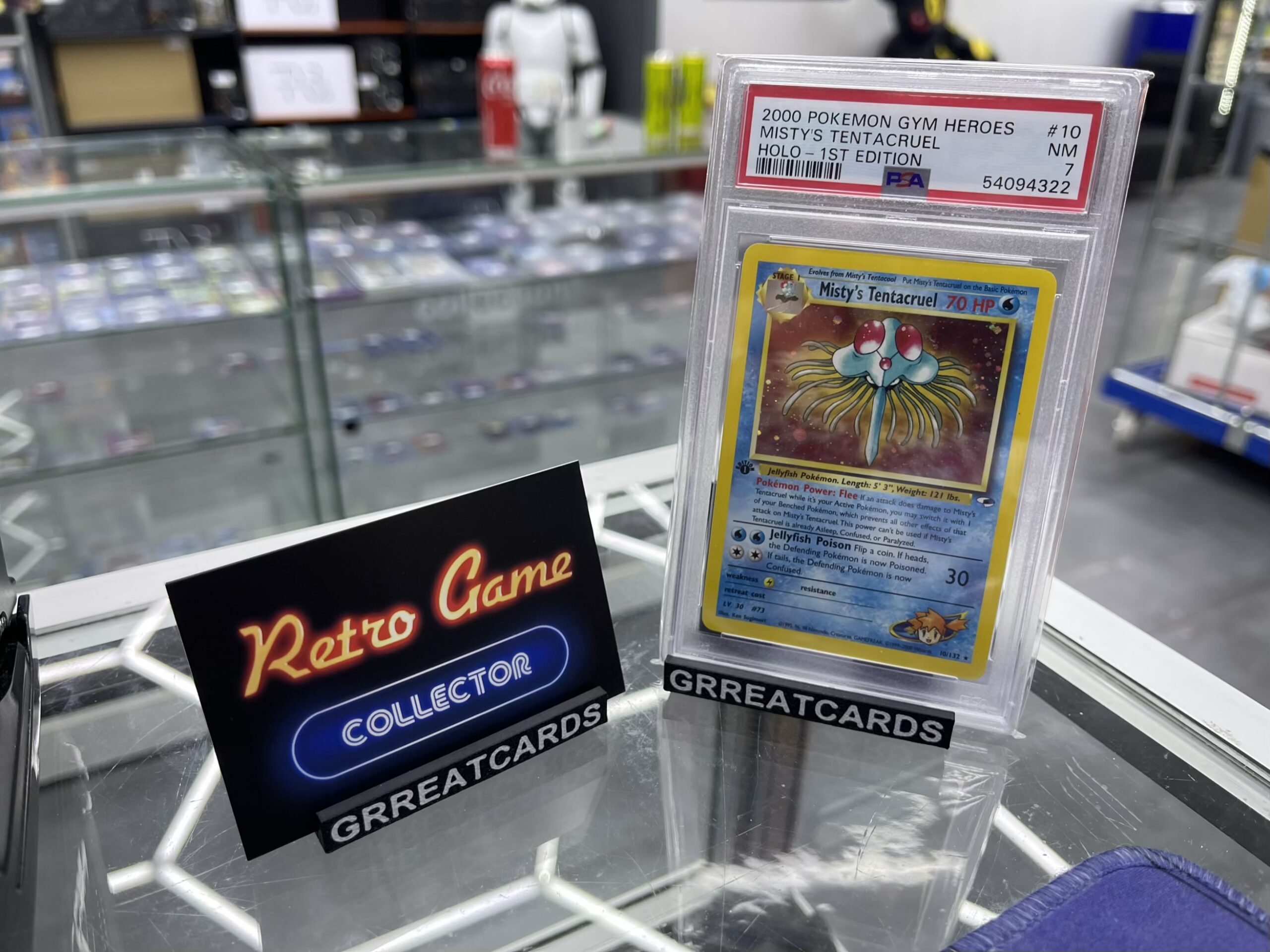 Pokemon TCG : 2000 Pokemon Gym Heros Misty's Tentacruel 10 /132 PSA 7 NM 1st Edition Holo Rare